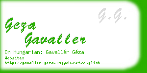 geza gavaller business card